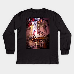 E 58th St, Madison Ave, American Flag, Manhattan, NYC Kids Long Sleeve T-Shirt